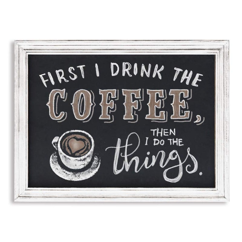 Emaison Rustic Magnetic Chalkboard Signs 16 x 20 inch Wood Framed Wall Hanging Display Board for Wedding, Bar, Kitchen, White - Image 1